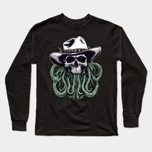 Lovecraftian Cowboy - Skull and Tentacles Long Sleeve T-Shirt